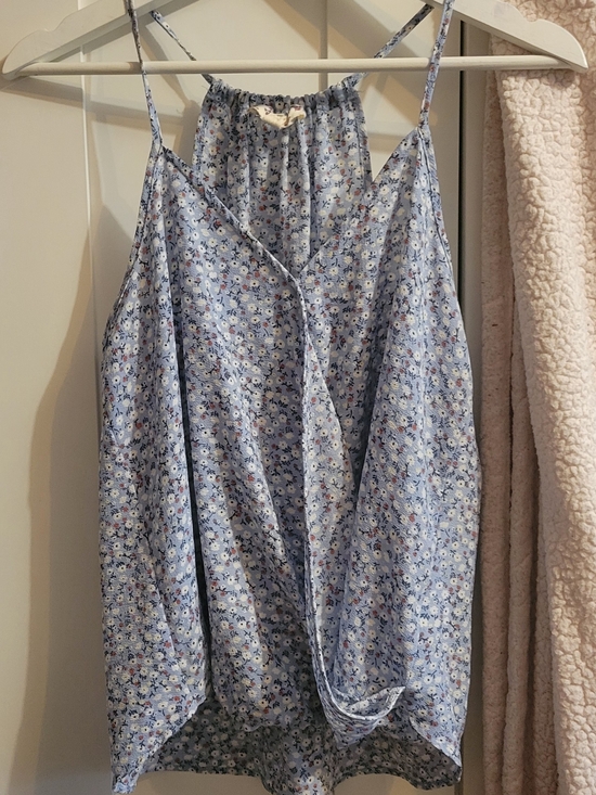 Hippie Rose Tops - Hippie Rose Light Blue Floral Spaghetti-Strap Camisole